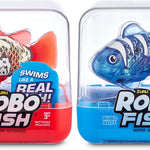 Robo Alive Robo Fish Robotic Swimming Fish (Teal + Orange) by ZURU Water Activated, Changes Color, Comes with Batteries, Amazon Exclusive (2 Pack) Series 3
