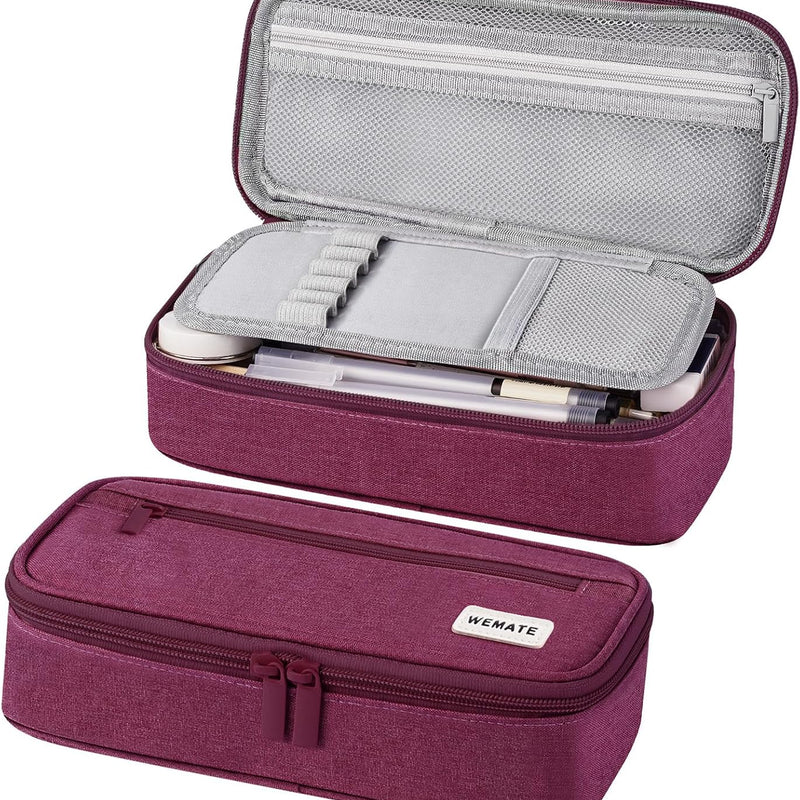 WEMATE Pencil Case, Large Storage Organizer, Makeup Bag, Teacher Must - have, Big Pencil Pouch, Marker Case for College