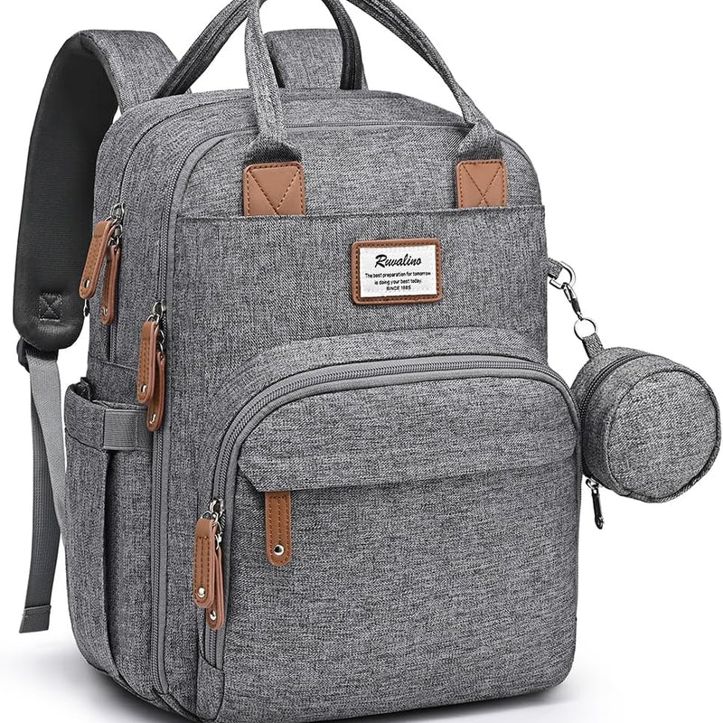 RUVALINO Baby Diaper Bag Backpack with Changing Pad, Baby Shower Gifts | Baby Essentials, Waterproof Travel Baby Bags for Mom Dad Girl Boy, Insulated Bottle Holders, Pacifier Case, Large Capacity
