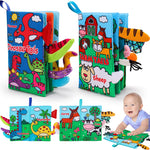 2PCS Baby Books Toys 0-6 Months Infant Tummy Time Sensory Travel Toys | 3 4 5 6 Month Crinkle Touch Feel Busy Soft Book for Babies 0-3-6-12 Month Newborn Essentials Must Haves Boy Girl Shower Gifts