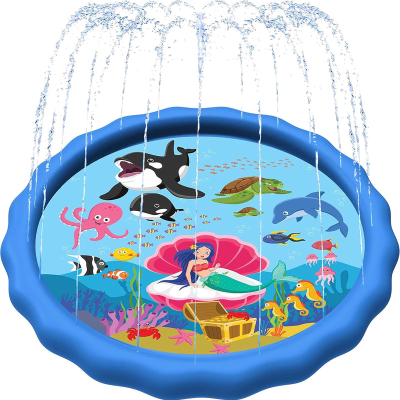 SplashEZ 3-in-1 Splash Pad, Sprinkler & Baby Pool - Toddler Outdoor Water Toys for Learning & Fun