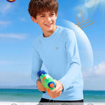 Boys UPF 50+ Swim Shirt Long Sleeve, 1 or 2 Pack UV Sun Protection Rash Guard, Youth Kids SPF Water Shirts for Beach Surf