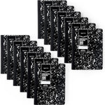 Amazon Basics Composition Notebook, College Ruled, 100 Sheets, 9.75" x 7.5", Assorted Marble Colors, 4-Pack