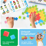 PicassoTiles 108pcs 1” Magnetic Puzzle Cubes Magnet Toys Preschool Construction Building Block Set Sensory Toy Early Education STEM Learning Come with Ideabook for Children Age 3+ Boy Girl PMC108