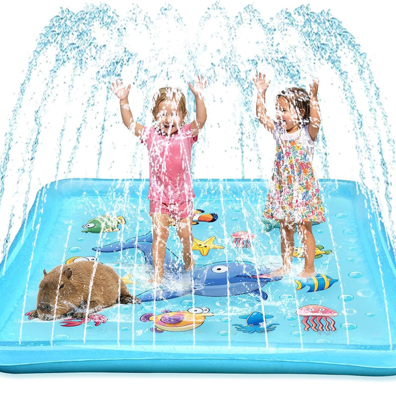 Growsland Splash Pad for Toddlers, Outdoor Sprinkler for Kids | 67" Summer Water Toys Baby Pool Fun Gifts for 3 4 5 6 7 8 9 Years Old Boy Girl Backyard Garden Lawn Outdoor Games