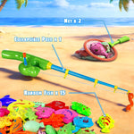 CozyBomB™ Magnetic Fishing Toys Game Set for Kids | Water Table Bathtub Kiddie Pool Party Pole Rod Net, Outdoor Plastic Floating Fish, Toddler Bath Color Ocean Sea Animals Birthday Gift Age 3-5 6 4-8