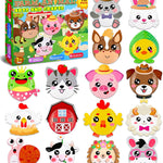 16 Pack Arts and Crafts for Kids Toddler DIY Animal Paper Plate Art Gifts