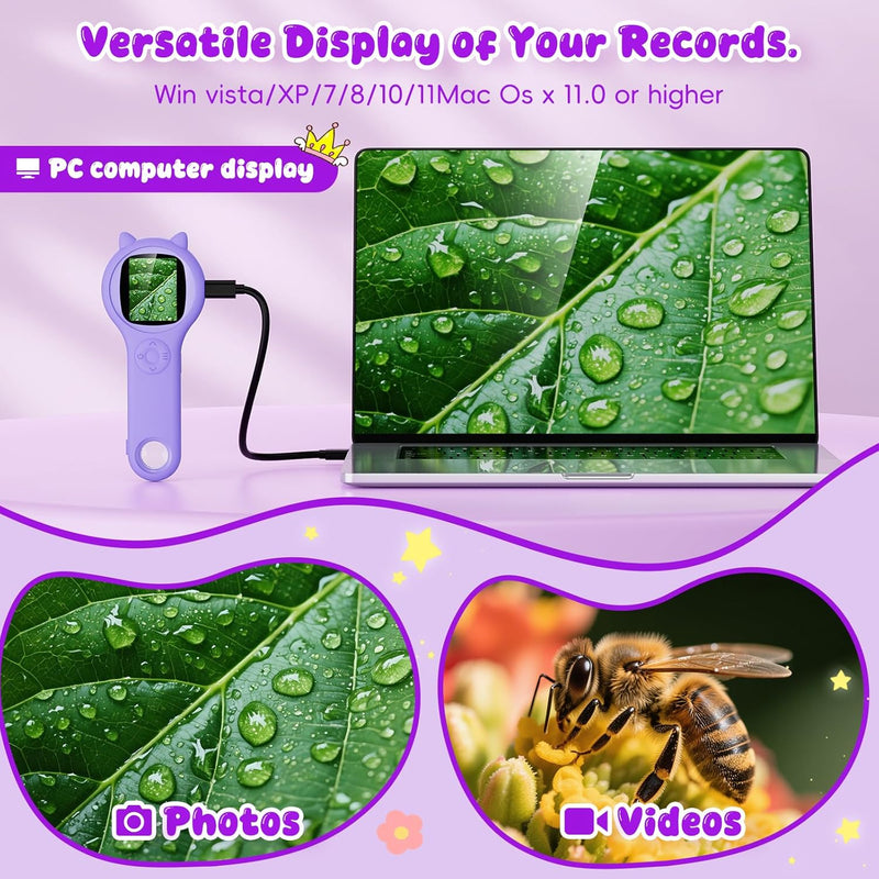 Ashfly Portable Microscope for Kids with 2-inch IPS Screen and 1080P Autofocus Imaging Technology