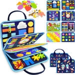 Busy Board Montessori Toys for Toddlers with 8 Pages of Learning Activities and Sensory Experience