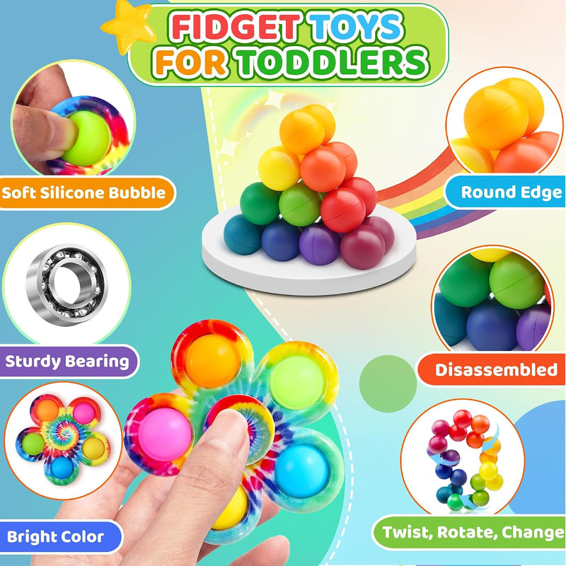 6Pack Sensory Autism Toys for Tollder Kids, Airplane Travel Road Trip Restaurant Toy for Age 3-5 5-7 Fidget Classroom Must Have Treasure Prize Autistic ADHD Easter Basket Stuffers Gifts