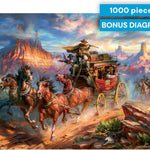Buffalo Games Blend COTA Wild Wild West 1000 Piece Jigsaw Puzzle - 26.75 x 19.75 in - Western Action Art - Recycled Board & Poster - Puzzles for Adults 1000 Pieces