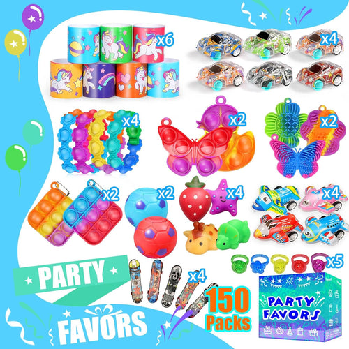150-Pack Fidget Toys Bulk for Kids - Treasure Box Toys, Classroom Prizes, and Birthday Party Favors
