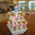 30Pcs Foil Firework Cupcake Toppers: Premium Decorations for Birthdays, Parties & Desserts