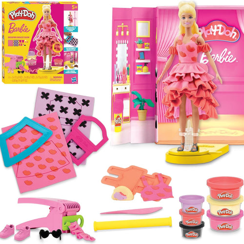 Play-Doh Barbie Designer Fashion Show Set, Make Doll Clothes with 21 Accessories & Modeling Compound, Kids Arts & Crafts for Girls & Boys, Ages 5+