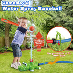 Intoypad 4-in-1 Kids Water Sprinklers T Ball Set & Water Ball Toy, Crocodile Baseball Sprinkler for Backyard Outdoor Summer Toys for Boys Girls Outside Yard Water Game Toys for Kids Toddlers Ages 3-8