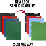 Five Star 2-Pocket Plastic Folder with Stay-Put Tabs, Fits 3-Ring Binder, Holds 8.5" x 11" Paper, Assorted Colors, 4 Pack (333420A)