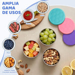 6Pack 8oz Stainless Steel Snack Containers for Kids, Reusable Small Metal Food Containers with Silicone Lids, Stackable Metal Toddler Lunch Box for Daycare, School and Outdoor (1CUP)
