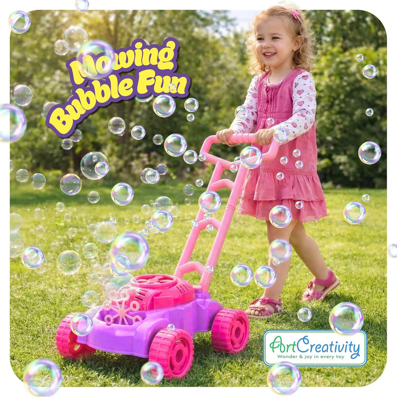 ArtCreativity 18" Bubble Lawn Mower for Toddlers with Bubble Machine and Sound Effects, 3 AA Batteries Required