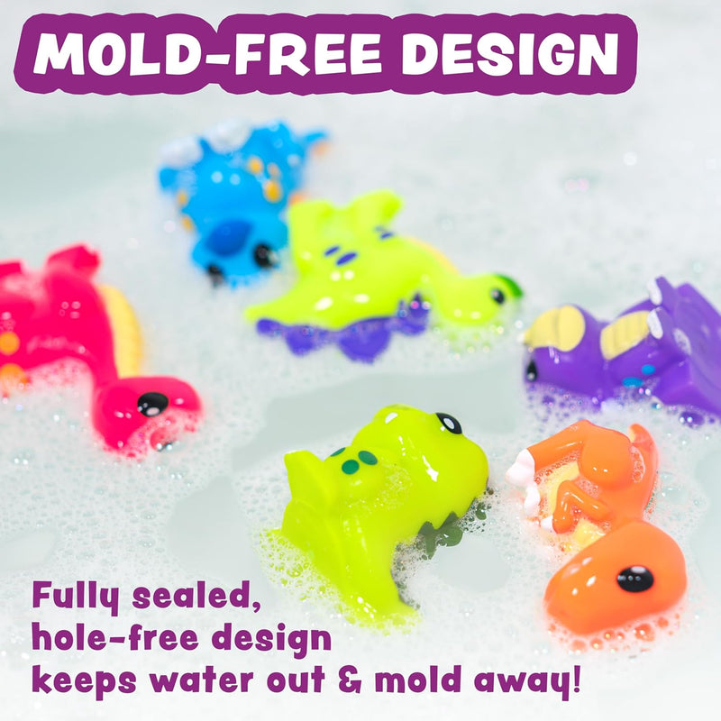 Mold-Free Dinosaur Bath Toys: Soft, Squeezable, and Float on Water for Toddlers