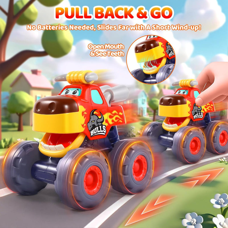 OCATO Baby Toys for 1 Year Old Boy Gifts First Birthday Gifts for Boys | Pull Back Monster Truck Toy Cars 1 2 3 One Year Old Boy Birthday Gift Toddler Baby Boy Toys Gifts 12M+ Kids Stocking Stuffers