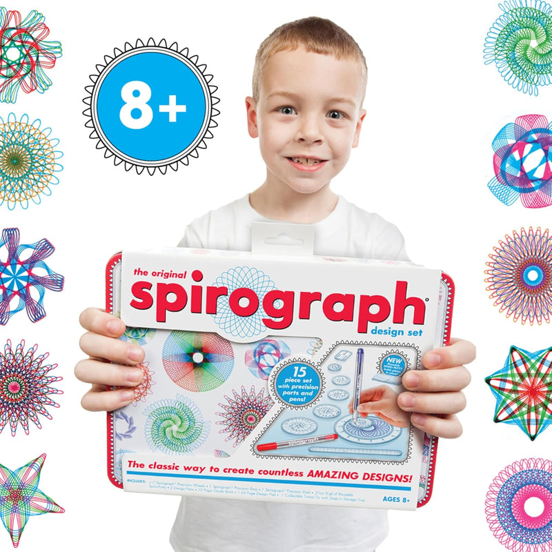 Spirograph Design Set Collectors Tin Arts and Crafts for Kids Drawing Kit | Classic Gear Design Kit, Pens, Design Sheet Included, Arts & Crafts, Art Supplies, Drawing Kit, Spiral Art, 8+