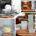 DEMORA 4 oz Small Plastic Containers with Twist on Lids [20 Sets], Stackable Little Food Storage Containers for Snack Lunch Meal Prep Salad Dressings, Freezer/Microwave/Dishwasher Safe, BPA Free
