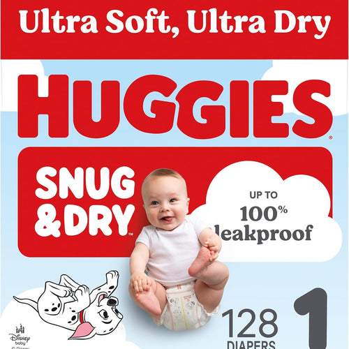 Huggies Snug & Dry Diapers Size 1, 128 Count