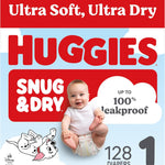 Huggies Snug & Dry Diapers Size 1, 128 Count
