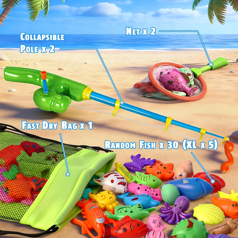 CozyBomB Magnetic Fishing Toys Game Set for Kids, Water Table Bathtub Kiddie Pool Party