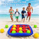 Pool Games Set- Tic-Tac-Toe Inflatable Pool Toys with 10 Balls Fun Summer Swimming Pool Party Beach Lawn Outdoor Camping Party Float Game Water Ball Toys for Adults Teens Kids 2-10 Players