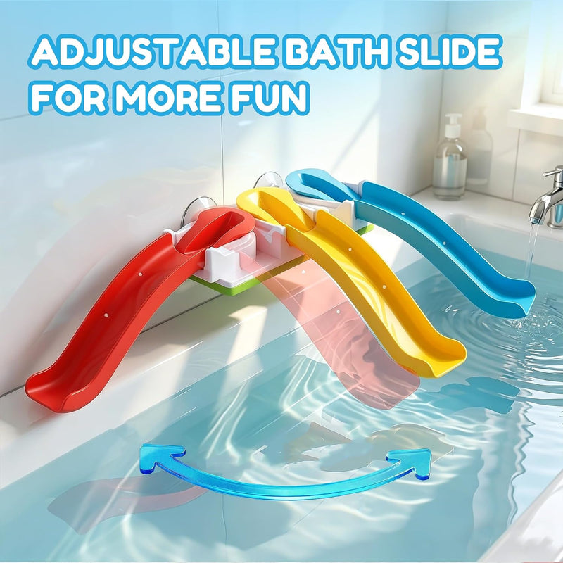iPlay, iLearn Baby Infant Slide Bath Toys, Bathtub Float Animal Toddler 1-3 | Fun Bathtime Shower Toy, Kid Bathing Tub Pool Water Playset, Birthday Summer Gift Stuffer for 12 18 Months 1 2 3 Yrs Boy Girl