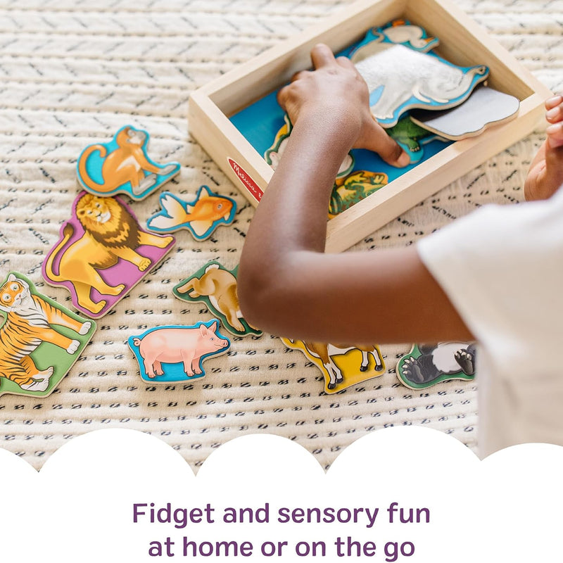 Melissa & Doug wooden animal magnets set 20 pieces for toddlers learning farm zoo pet magnets storage box