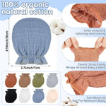 Newborn Baby Muslin Mittens 0-6 Months No Scratch Elastic Wrist Soft Breathable Gloves Bulk Cotton for Infant