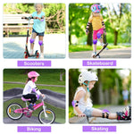 Fioday Kids Knee Pads Set with Adjustable Elbow Pads and Wrist Guard for Roller Skates Cycling Skateboard, 3-8 Years, Rainbow Unicorn