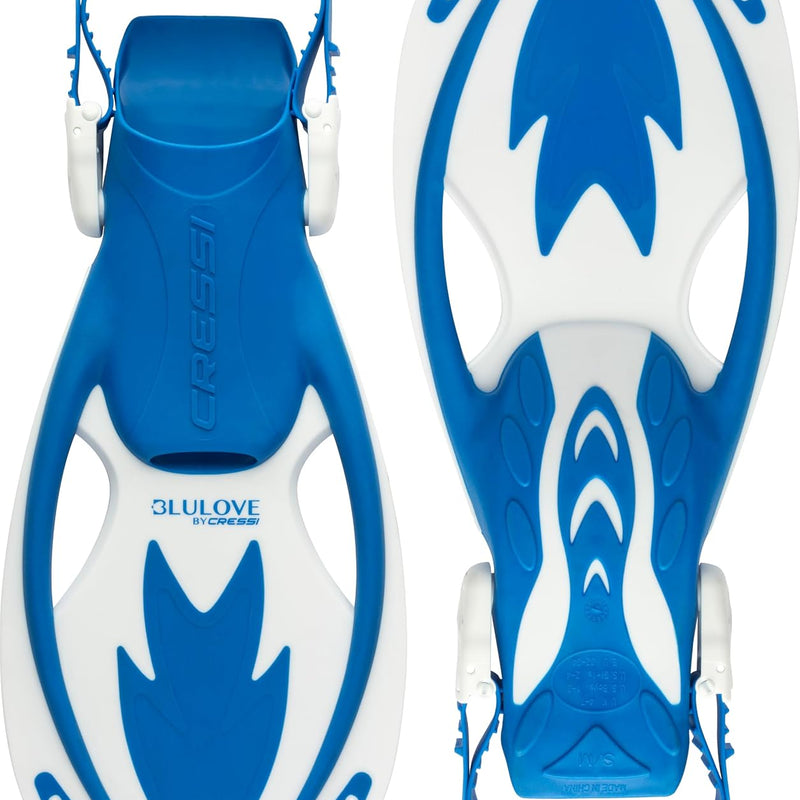 Cressi Rocks Fins, Kids Open Heel Short Fins with Adjustable Straps for Snorkeling and Swimming - Cressi: Quality Since 1946
