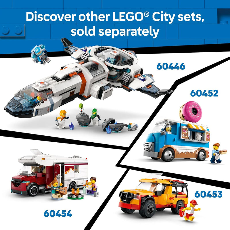 LEGO City Holiday Adventure Camper Van Building Toy Set with 3 Minifigures and Accessories