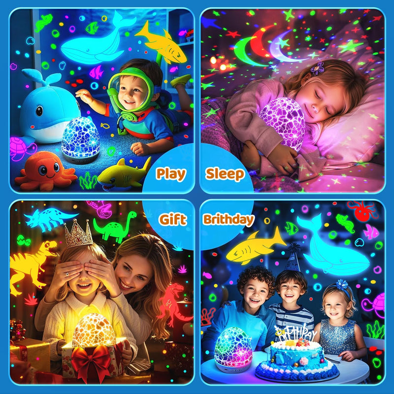 Staryou Sensory Lights Baby Sound Machine Night Light Projector for Kids with Autism, 15 White Noise 3D Films, 31 Colors