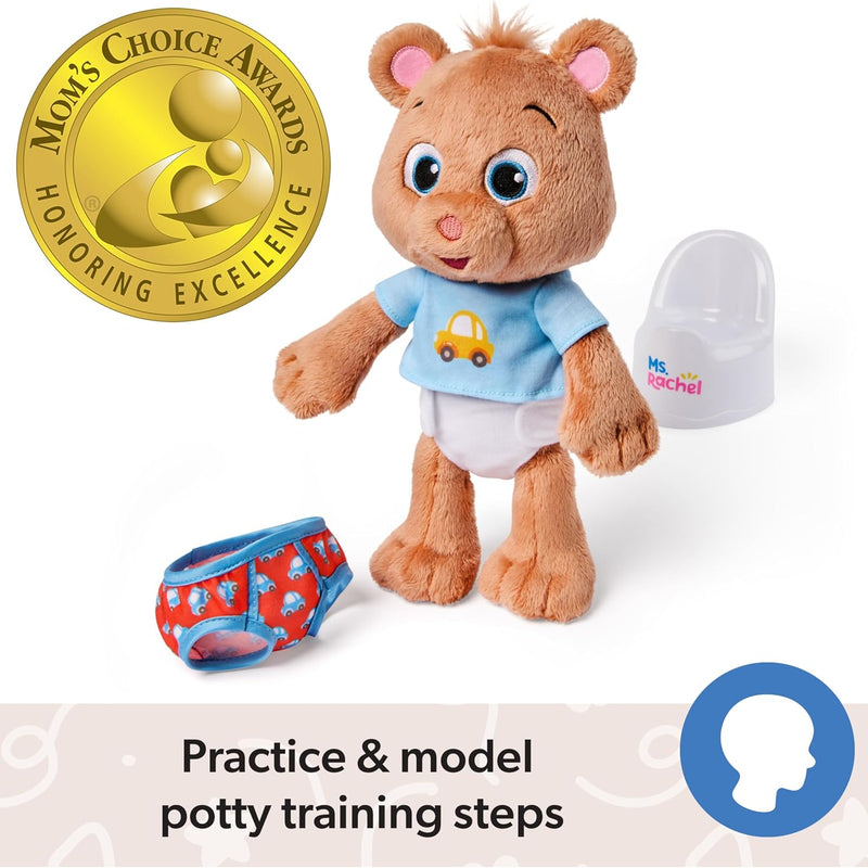 Ms. Rachel Potty Time with Bean, 11” Plush Teddy Bear with Play Toilet & Accessories, Toddler Toys for Girls & Boys for Ages 18 Months to 3+