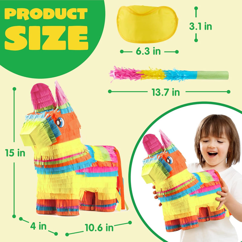 Cinco De Mayo Donkey Pinata Fiesta Decoration with Corrugated Paper Board for Kids and Adults Birthday Party Supplies