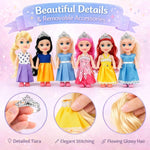 Liberty Imports Little Royal Princess Toddler Dolls with Dresses, Girls Imaginative Pretend Play Small Dolls Party Favors Collection (Princess)