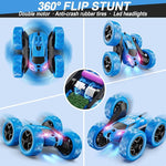 4WD High-Speed Stunt RC Car with 360° Flips & USB-C Fast Charging – Blue Edition