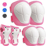 Kids Protective Gear Set, Knee and Elbow Pads with Wrist Guards for Ages 3-8 Year Toddler