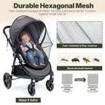 Orzbow Baby Mosquito Net for Stroller, Universal Fit, Breathable, Black | Tear-Resistant Mesh, Insect Barrier w/Travel Bag for Stroller, Car Seat, Bassinet, Cradle, Mini Cribs, Baby Summer Essential