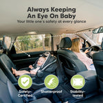 KeaBabies Baby Car Seat Mirror, Wide View, Shatterproof (Matte Black) | Backseat Infant Car Mirror for Baby Rear Facing, Crystal Clear View, Travel, Easy Install & Adjust for Removable Headrest