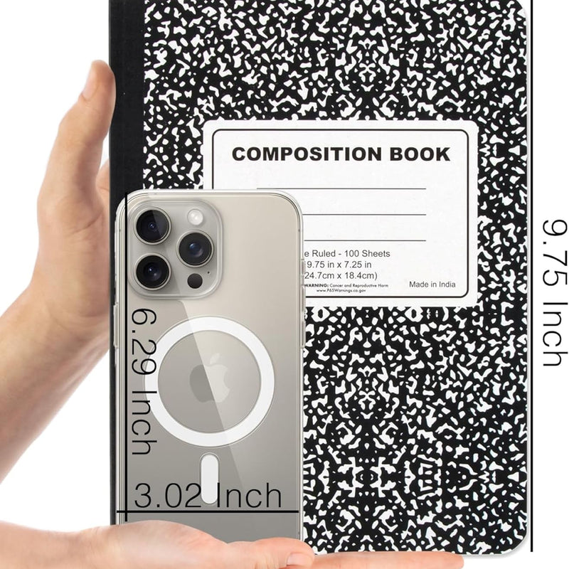 Trail maker (50 Pack Bulk Composition Notebooks, Wide Ruled Marble Cover, 200 Pages (100 Sheets), 9.75 x 7.5, Bulk School Supplies for Classroom, Office & School Donations