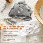 Momcozy Baby Towel, 5pcs Baby Bath Towel Set，Soft&Breathable，Elephant