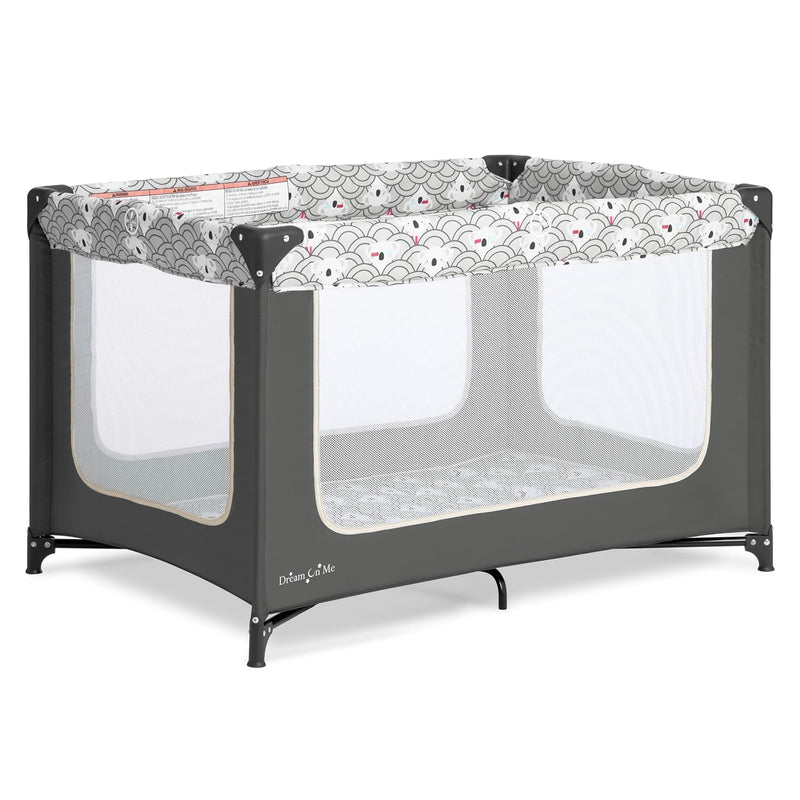 Dream On Me Zodiak Portable Playard, Compact for Travel, Carry Bag, Black | Removable 1" Mattress Pad, Mesh Sides, Quick Fold, 30 Lb Limit - ASTM Tested for Infants & Toddlers, Indoor & Outdoor Use