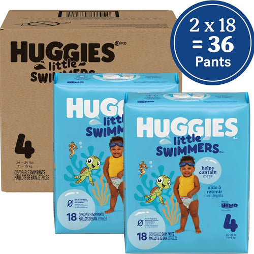Huggies Little Swimmers Swim Diapers Size 4, 36 Count (2 Packs of 18)