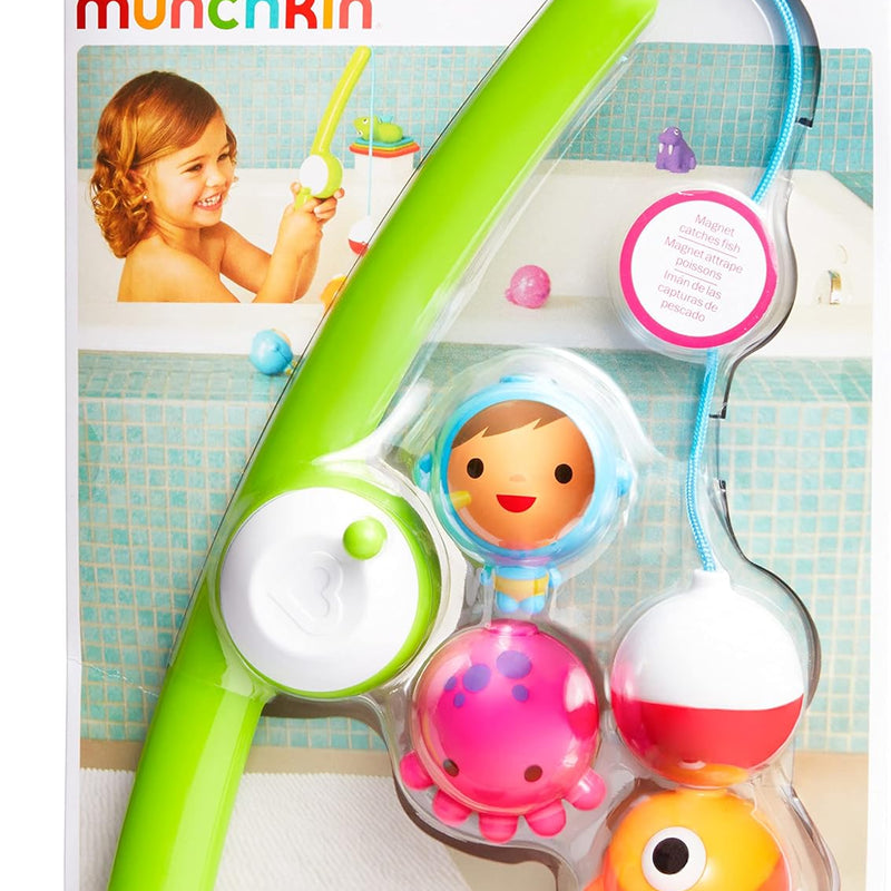 Munchkin Fishin' Magnetic Baby and Toddler Bath Toy, 4pc Set, Suitable for Boys and Girls 24 Months and Up