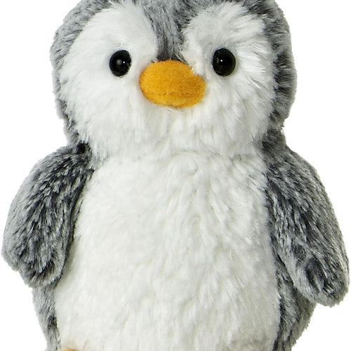 Aurora® Playful Pompom Penguin™ Mini Stuffed Animal - Vibrant Companions for Warm Cuddles - Perfect for Adults, Kids, and Birthdays - Gray 6 Inches